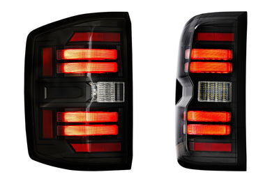 Pair / Smoked XB LED Tail Lights <br> 14-19 Chevy Silverado, Gen 3