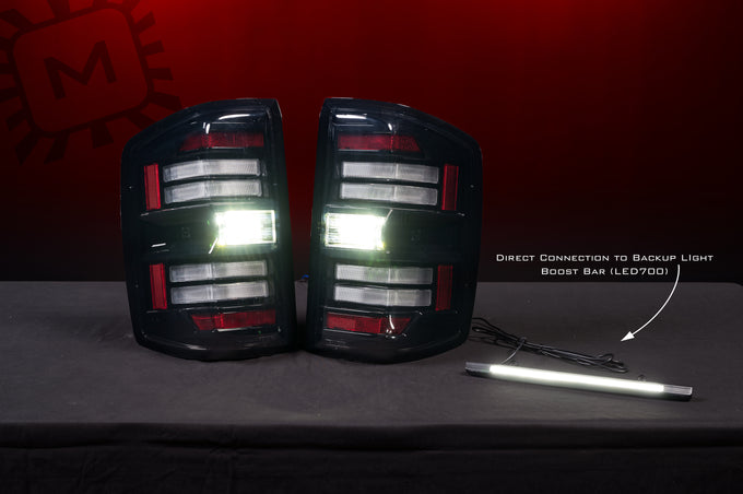Pair / Smoked XB LED Tail Lights <br> 14-19 Chevy Silverado, Gen 3