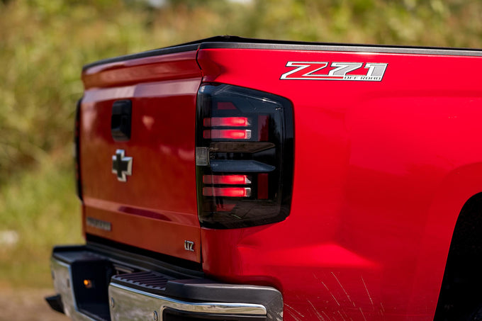 Pair / Smoked XB LED Tail Lights <br> 14-19 Chevy Silverado, Gen 3