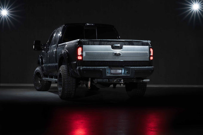 Pair / Smoked XB LED Tail Lights <br> 99-16 Ford Super Duty