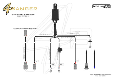 2x Outputs Switched Power Harness <br>Universal