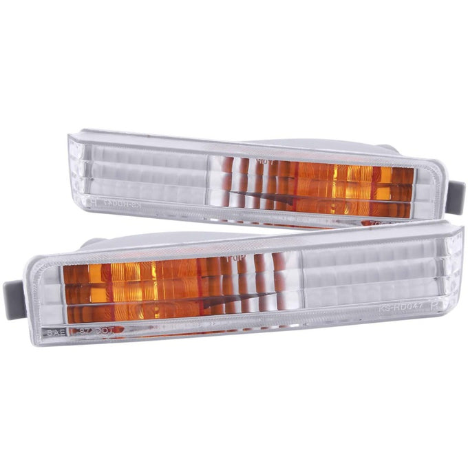 Chrome Parking Lights w/Amber Reflector<br> 90-91 Honda Accord