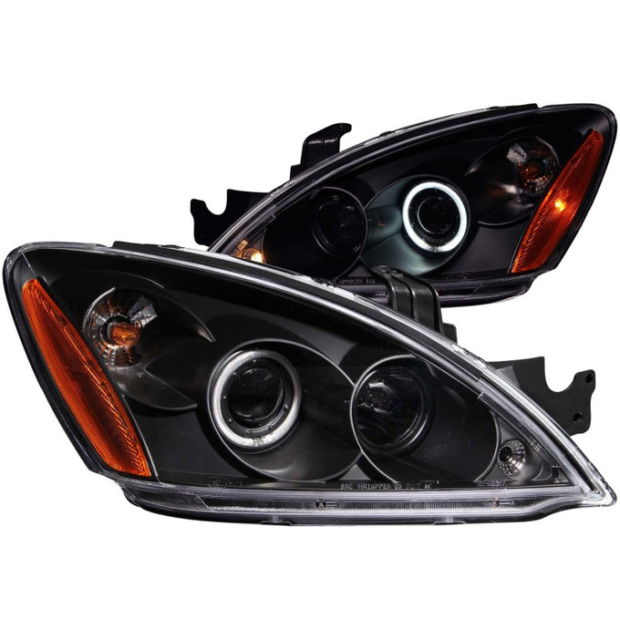 Black LED Halo Projector Headlights <br> 04-07 Mitsubishi Lancer