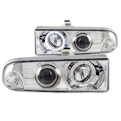 Chrome LED Halo Projector Headlights <br> 98-05 Chevy S-10 Blazer