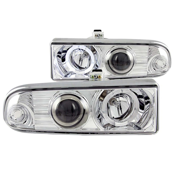 Chrome LED Halo Projector Headlights <br> 98-05 Chevy S-10 Blazer