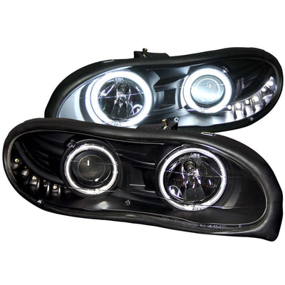 Black LED Halo Projector Headlights <br> 98-02 Chevy Camaro