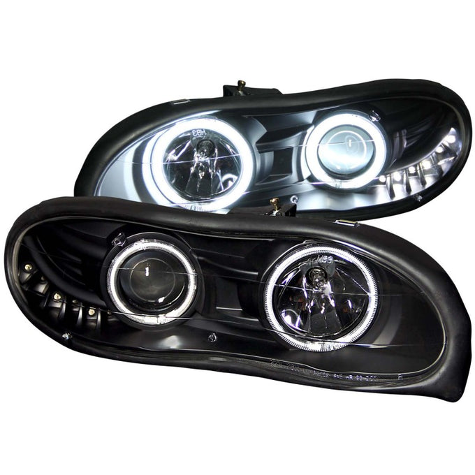 Black LED Halo Projector Headlights <br> 98-02 Chevy Camaro