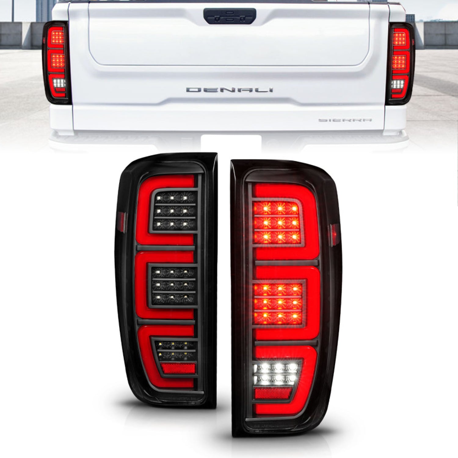 Black Full LED Bar Tail Light<br> 19-23 GMC Sierra 1500/2500HD/3500HD