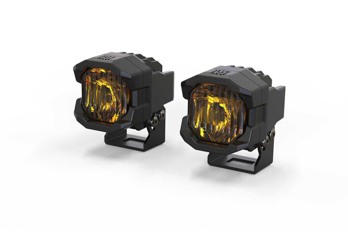 HXB LED Pod <br> 1Banger,Wide,Yellow,Pair