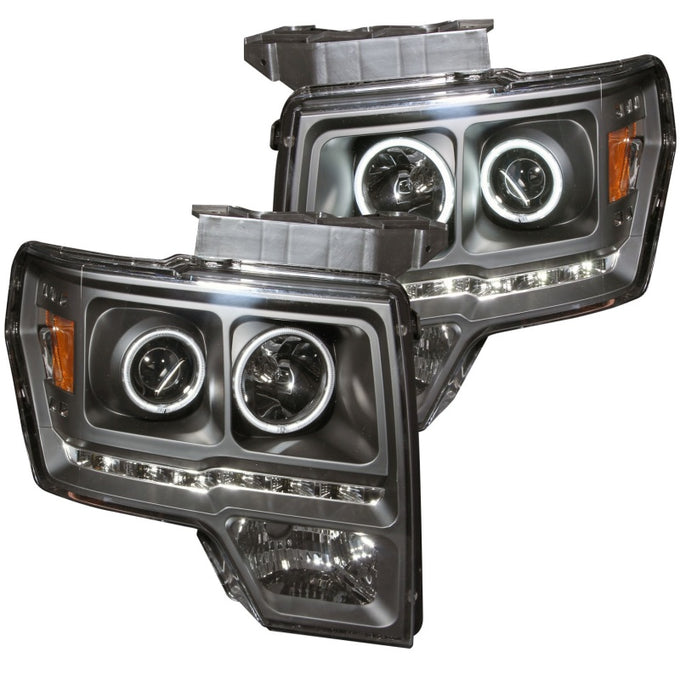 Black G2 Projector Headlights w/RX Halo <br>09-14 Ford F-150