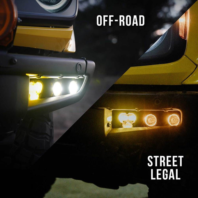 Sae Dual Mode Fog Light Pocket Kit<br>21-24 Ford Bronco