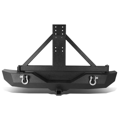 07-17 Jeep Wrangler JK Heavy Duty Steel Rear Bumper w/Hitch Receiver+Tire Carrier
