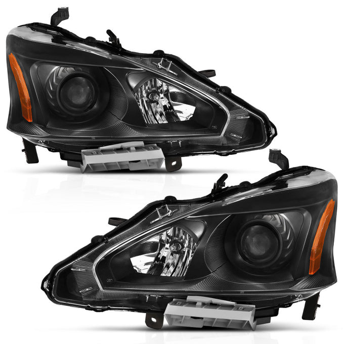 Black Amber Projector Headlights <br> 13-15 Nissan Altima