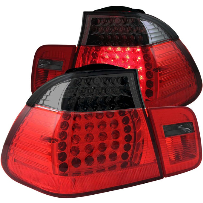 Red/Smoke LED Taillights <br> 02-05 4DR BMW 3 Series E46