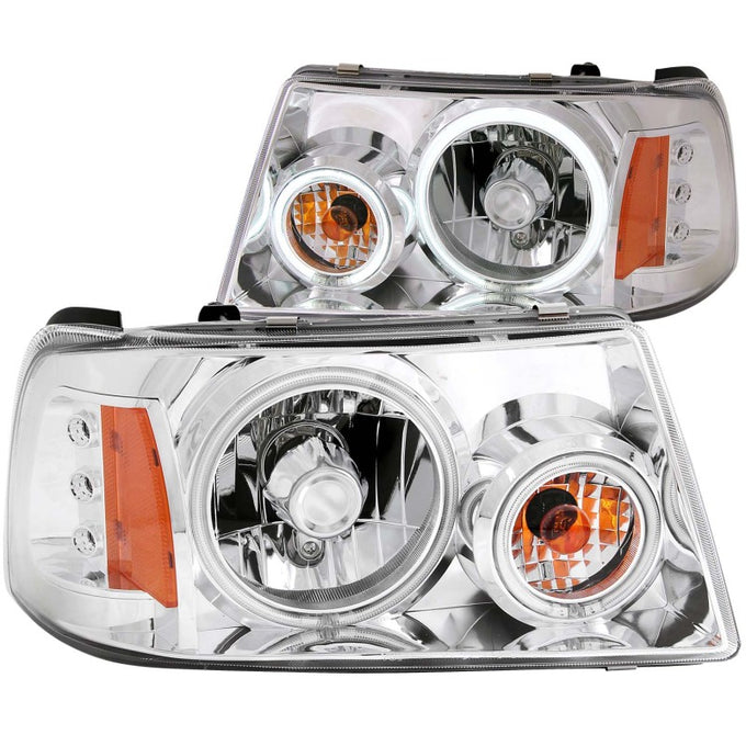 Chrome LED Halo Projector Headlights <br> 01-11 Ford Ranger