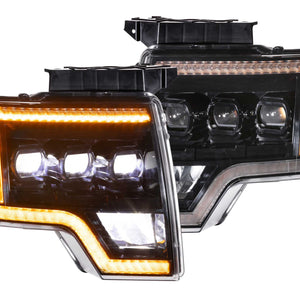 XB LED Headlights (Pair/ASM Amber DRL)09-14 Ford F150
