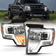 Chrome Amber Light Bar G4 Switchback Projector Headlights <br> 09-13 Ford F-150