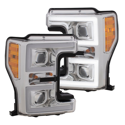 Chrome Plank-Style LED Headlight <br> 17-18 Ford F-250 Super Duty