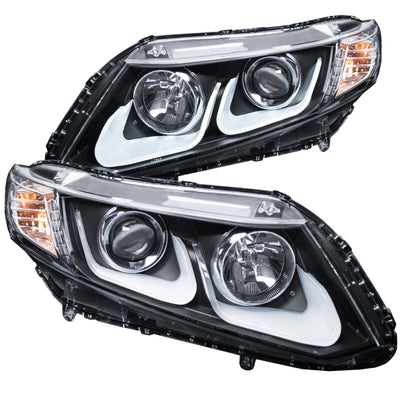 Black U-Bar Projector Headlights <br> 12-15 Honda Civic