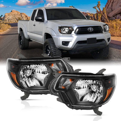 Black Crystal Headlights <br> 12-15 Toyota Tacoma