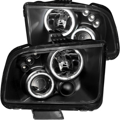 Black LED Halo Projector Headlights<br> 05-09 Ford Mustang