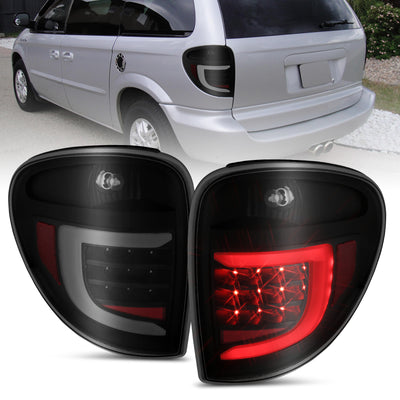 Black Smoke LED C-Bar Tail Lights <br> 04-07 Dodge Grand Caravan