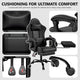 Footrest High Back Video Game Chair w/Headrest <br>26 in. D x 22.5 in. W x 40 in. H
