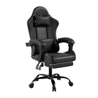 Footrest High Back Video Game Chair w/Headrest <br>26 in. D x 22.5 in. W x 40 in. H