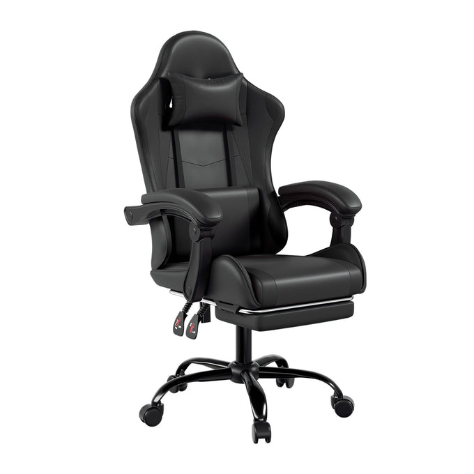 Footrest High Back Video Game Chair w/Headrest <br>26 in. D x 22.5 in. W x 40 in. H