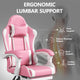 Footrest High Back Video Game Chair w/Headrest <br>26 in. D x 22.5 in. W x 40 in. H