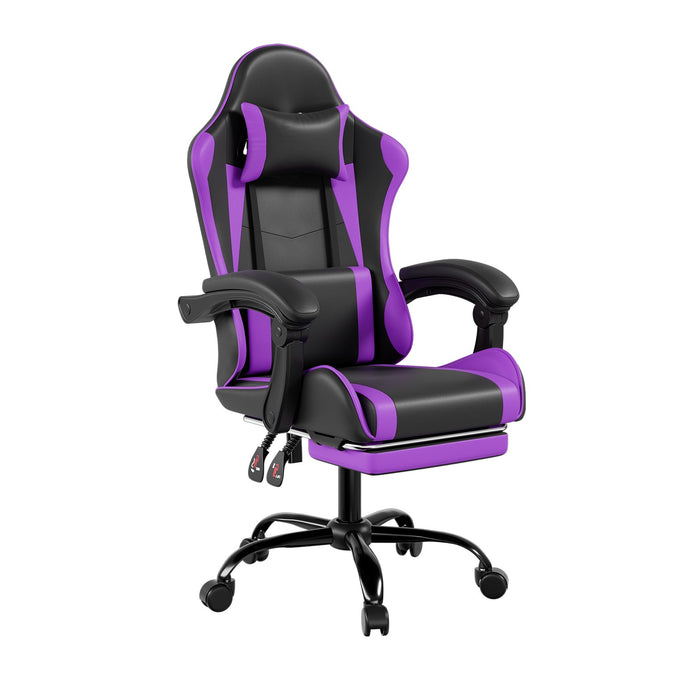Footrest High Back Video Game Chair w/Headrest <br>26 in. D x 22.5 in. W x 40 in. H