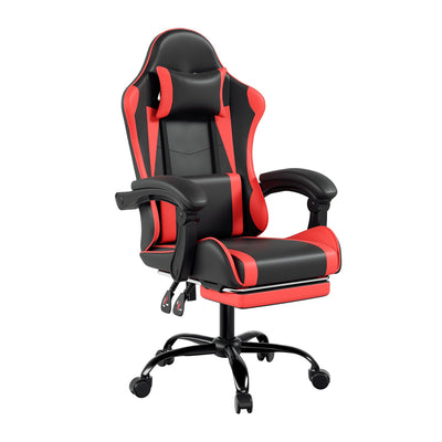 Footrest High Back Video Game Chair w/Headrest <br>26 in. D x 22.5 in. W x 40 in. H