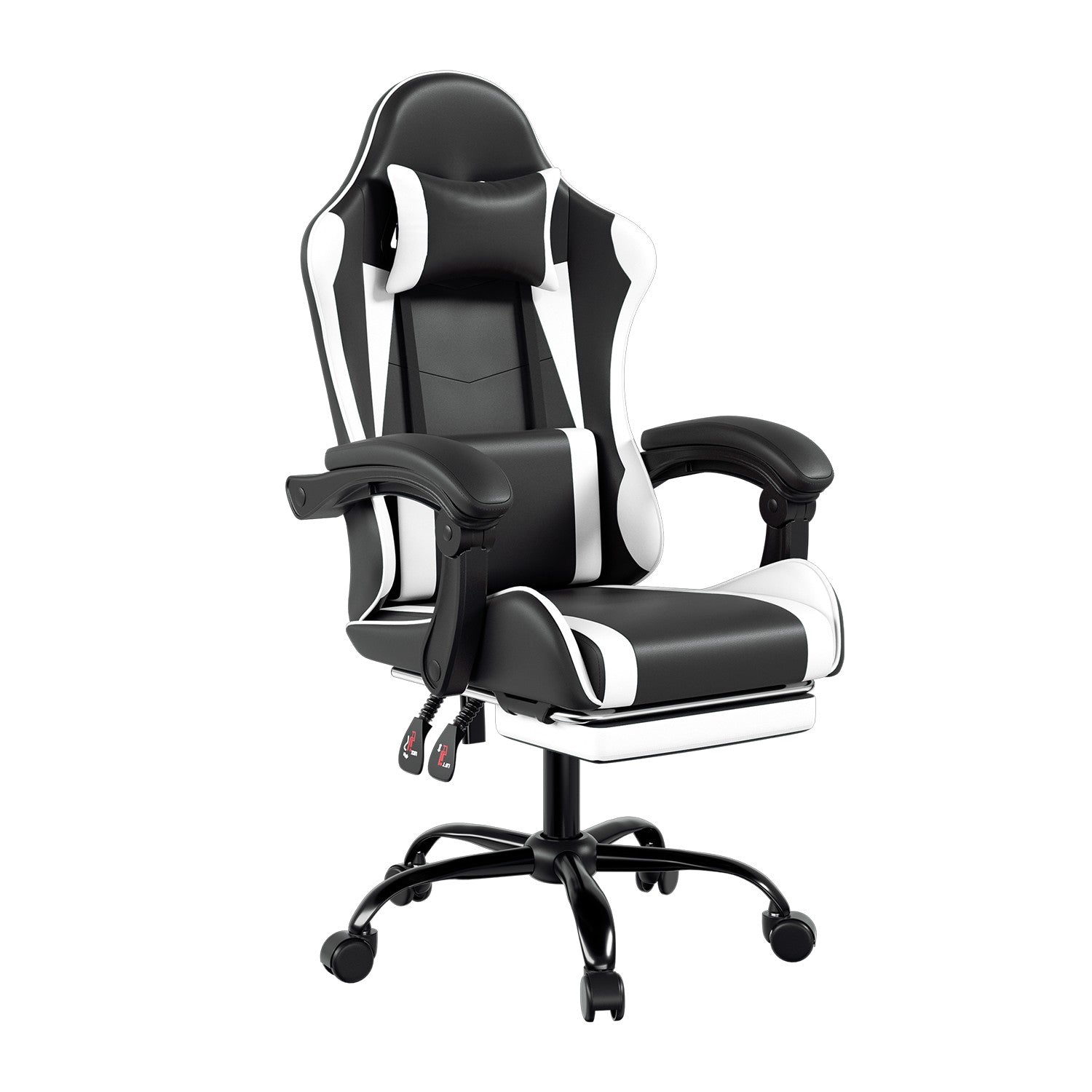 Footrest High Back Video Game Chair w/Headrest <br>26 in. D x 22.5 in. W x 40 in. H