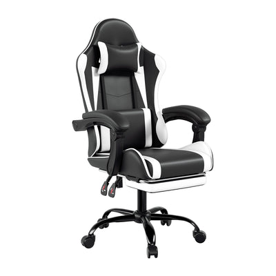 Footrest High Back Video Game Chair w/Headrest <br>26 in. D x 22.5 in. W x 40 in. H