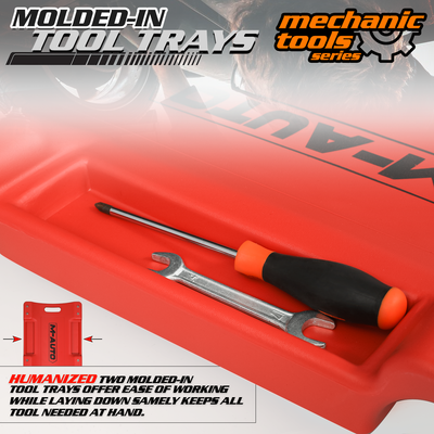 Plastic Rolling Garage Creeper <br>Dimensions: 0.9 x 19.2 x 3.8 in.