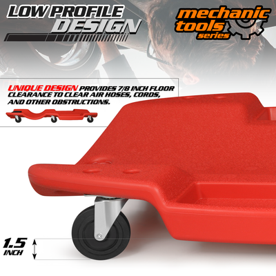 Plastic Rolling Garage Creeper <br>Dimensions: 7 x 24 x 16 in.