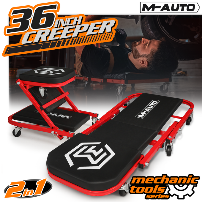 Plastic Rolling Garage Creeper <br>Dimensions: 22 x 17 x 4 in.
