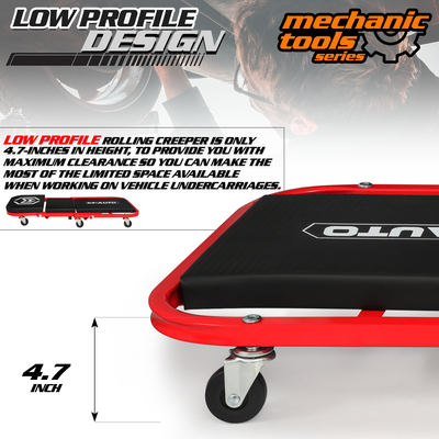 Plastic Rolling Garage Creeper <br>Dimensions: 22 x 17 x 4 in.