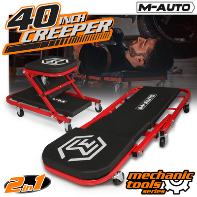 Plastic Rolling Garage Creeper <br>Dimensions: 39.5 x 16.5 x 5 in.