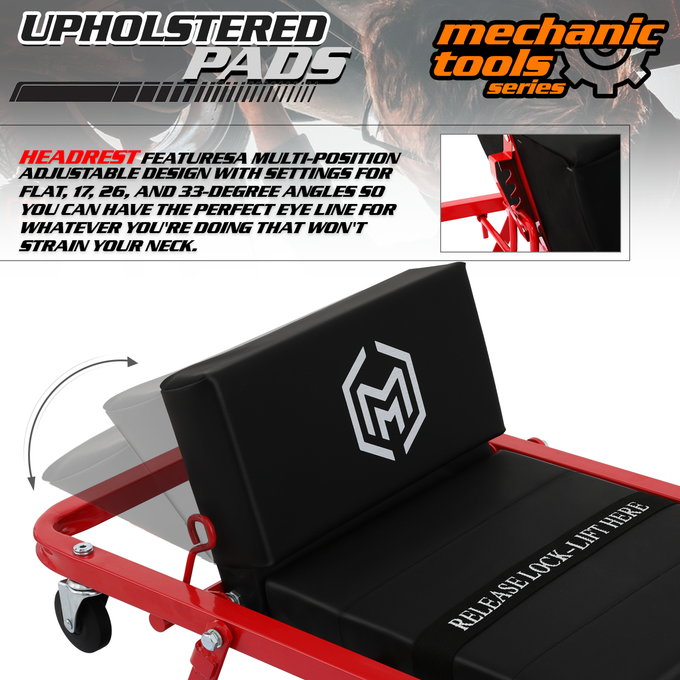 Plastic Rolling Garage Creeper <br>Dimensions: 48 x 19 x 4 in.
