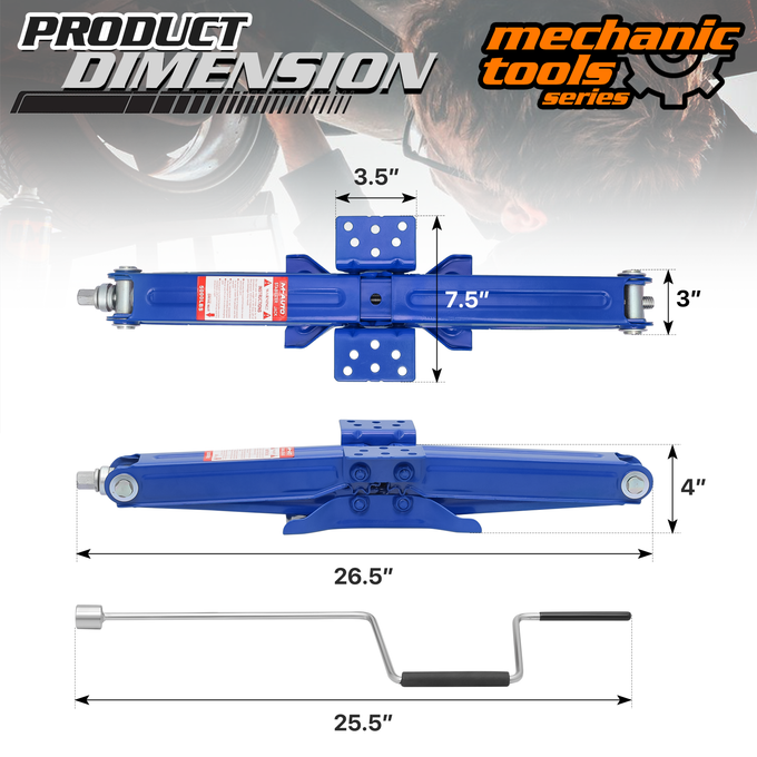2pcs Camper RV Trailer Stabilizer Leveling Scissor Jacks <br>23.5 in. Height Extension