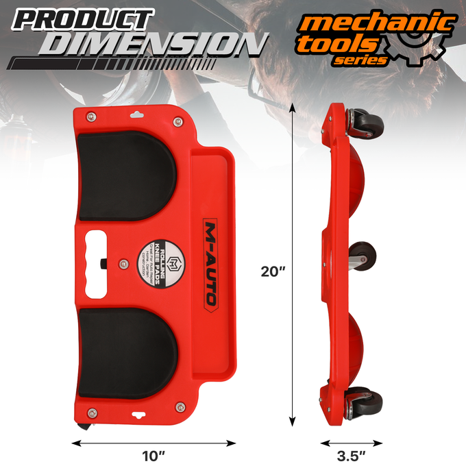 Durable Rolling Knee Creeper w/Tool Tray <br>Dimensions: 20 x 10 x 3.5 inches