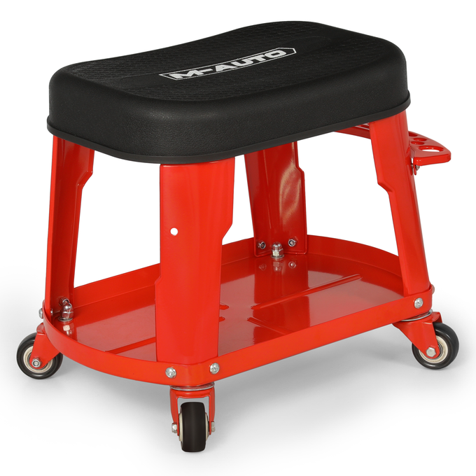 Heavy Duty Garage Rolling Workshop Stool <br>Dimensions: 16.5 x 10.5 x 14 in.