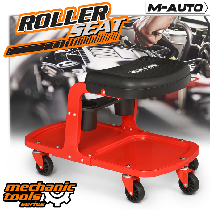 Rolling Shop Mechanic Creeper/Shop Stool <br>Dimensions: 6.5 x 14.5 x 17.5 in.