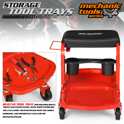 Rolling Shop Mechanic Creeper/Shop Stool <br>Dimensions: 6.5 x 14.5 x 17.5 in.