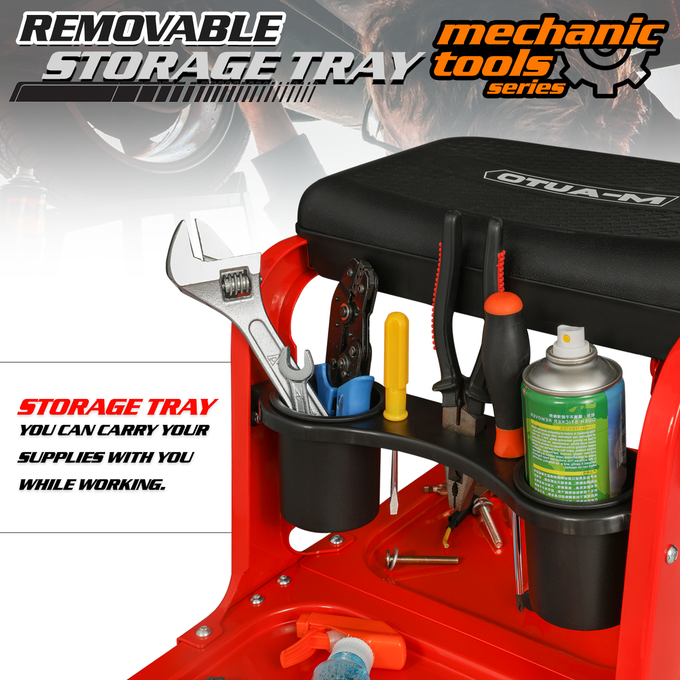 Rolling Shop Mechanic Creeper/Shop Stool <br>Dimensions: 6.5 x 14.5 x 17.5 in.