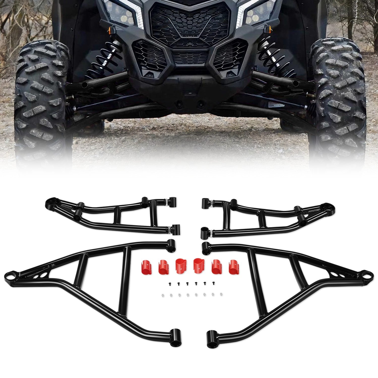 1.25 in. OD Front Upper + Lower Control A-Arms <br>17-21 Can-Am Maverick X3 R