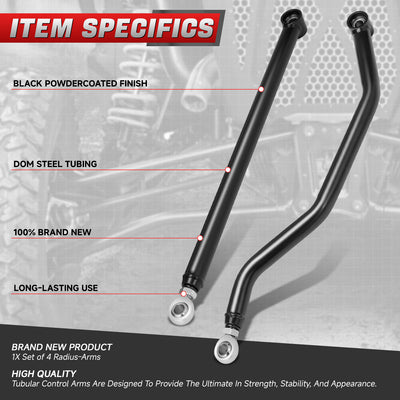 Set of 4 Front Radius-Arms (Upper & Lower) <br> 14-23 Polaris RZR XP 1000, Turbo, XP 4 1000, Turbo
