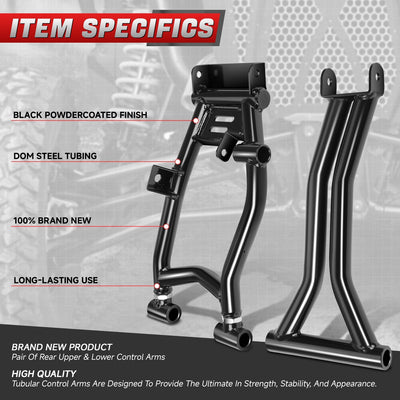 Tubular Rear Upper + Lower Control A-Arms L+R <br>09-14 Polaris RZR S 4 800