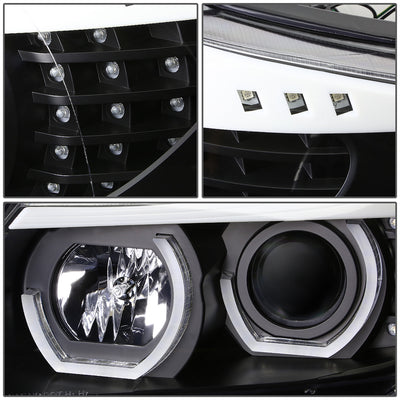 Dual 3D Crystal LED Turn Signal Projector Headlight<br>09-12 BMW E90 3-Series